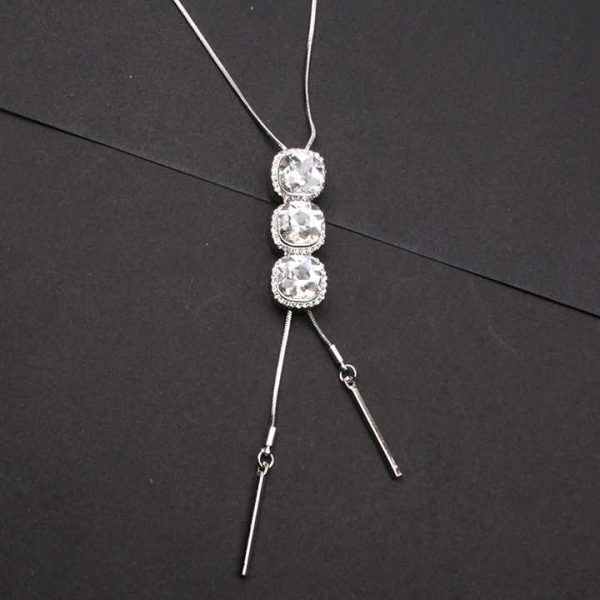 LK10136 Fashion Long Chain Necklace Crystal Necklace With Tassel Women Sweater Chain Necklace