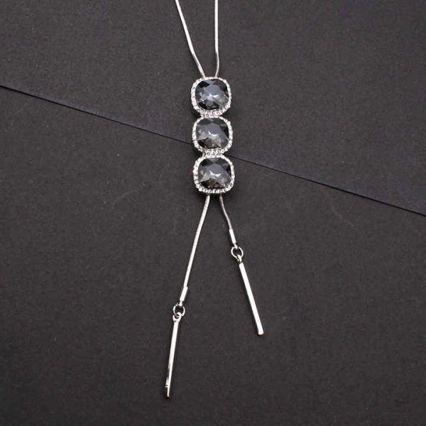 LK10136 Fashion Long Chain Necklace Crystal Necklace With Tassel Women Sweater Chain Necklace