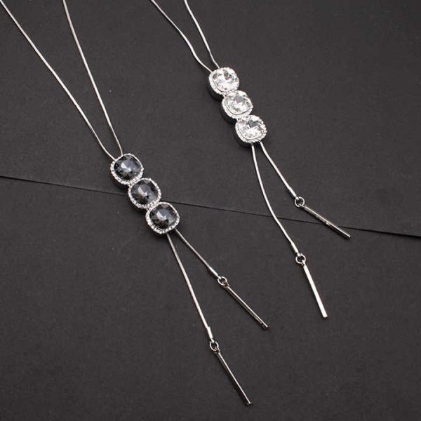 LK10136 Fashion Long Chain Necklace Crystal Necklace With Tassel Women Sweater Chain Necklace
