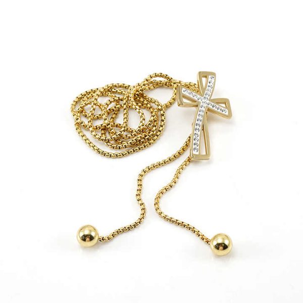 Luxury 18K Gold Plated Stainless Steel Long Necklace Chokers New V Shaped Sweater Chain Necklace for Women Jewelry Gifts