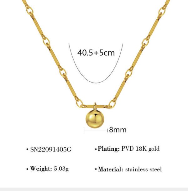 Fine Fashion Jewelry Geometric Round Women ecklace Clavicle Chain Sweater Accessory Stainless Steel for Parties Gold Plated