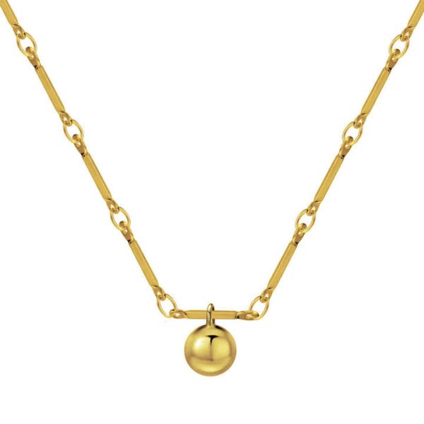 Fine Fashion Jewelry Geometric Round Women ecklace Clavicle Chain Sweater Accessory Stainless Steel for Parties Gold Plated