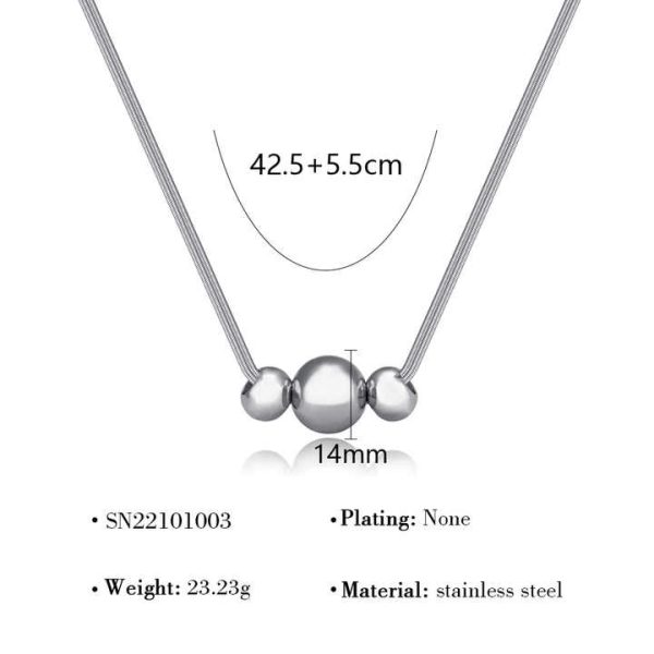 Fine Fashion Jewelry Geometric Round Women ecklace Clavicle Chain Sweater Accessory Stainless Steel for Parties Gold Plated