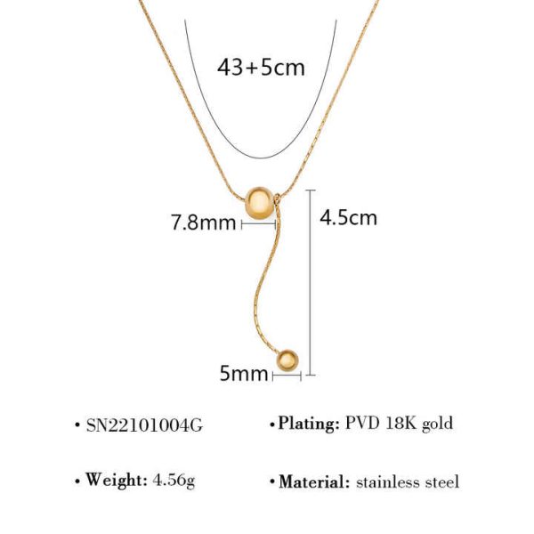 Fine Fashion Jewelry Geometric Round Women ecklace Clavicle Chain Sweater Accessory Stainless Steel for Parties Gold Plated
