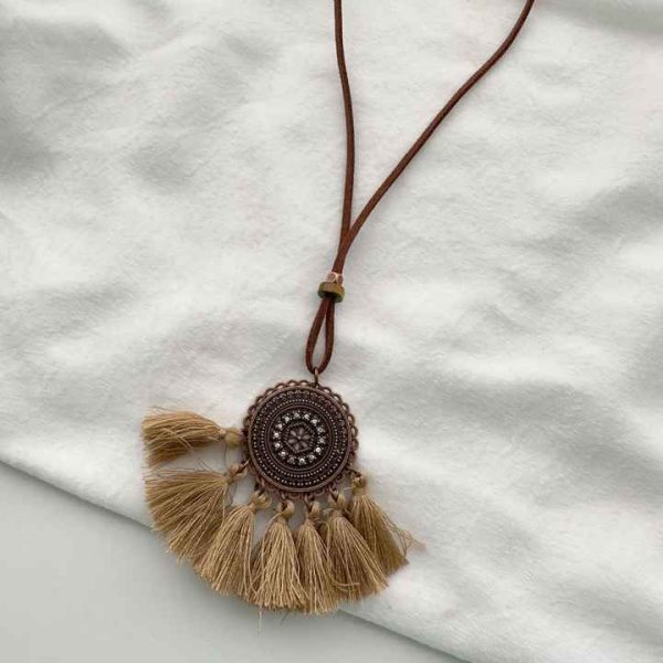 Fashion Bohemian Style Sweater Necklace Accessories Vintage Pendant With Tassel