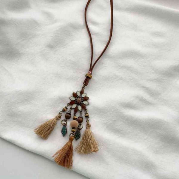 Fashion Bohemian Style Sweater Necklace Accessories Vintage Pendant With Tassel