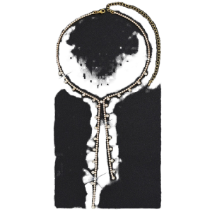 Vintage Alloy Necklace with Crystal Rhinestone Pendant and Bamboo Chain for Men's Party Jewelry