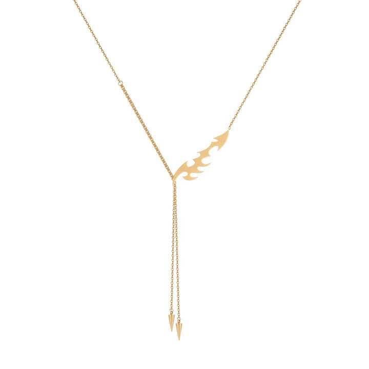 Original Design 18K Gold Plated Stainless Steel Jewelry Geometric Flame Cone Pendant Necklace for Women Party Necklaces P223335