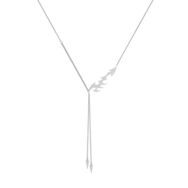 Original Design 18K Gold Plated Stainless Steel Jewelry Geometric Flame Cone Pendant Necklace for Women Party Necklaces P223335