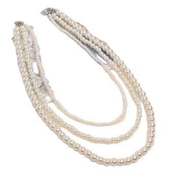Fashion Women's Long-sweater Chain Necklace with Multi-layer Pearl Japanese and Korean New Religious Style Pendant Nature