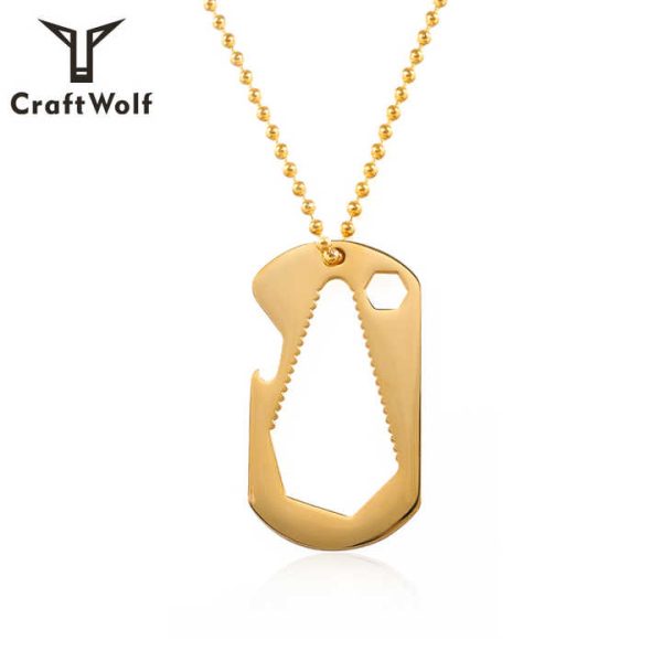 Hip Hop Jewelry Fashion Gold Men Women Personalized Wrench Corkscrew Army Irregular Geometric Pendant Necklace
