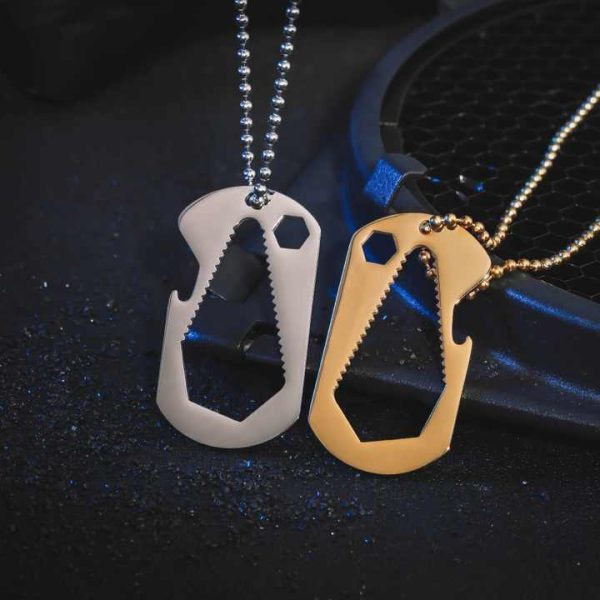 Hip Hop Jewelry Fashion Gold Men Women Personalized Wrench Corkscrew Army Irregular Geometric Pendant Necklace