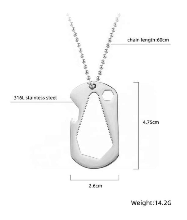 Hip Hop Jewelry Fashion Gold Men Women Personalized Wrench Corkscrew Army Irregular Geometric Pendant Necklace