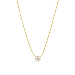 2025 New Waterproof 18K Gold Plated Round Zirconia Heart Pendant Tiny Dainty Chain Necklace Stainless Steel Fashion Jewelry