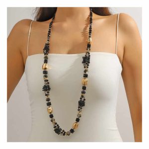 Handmade Bohemian Crystal Sweater Chain Necklace | Unisex Natural Stone Jewelry