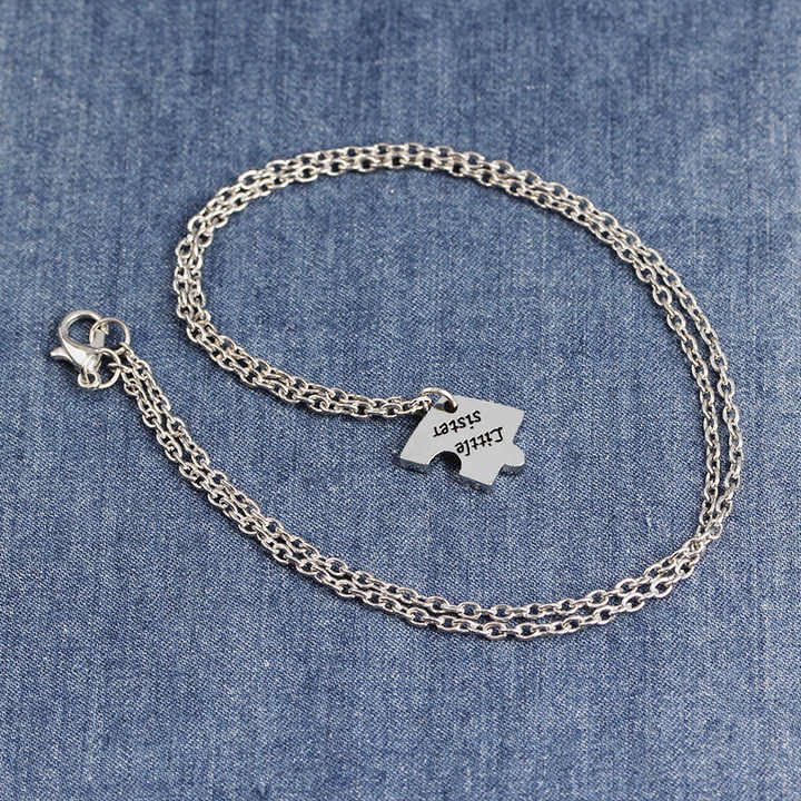 Fashion Creative Mom Big Sister and Little Sister Three Pieces Birthday Necklace Splicing Lettering Gift Necklace