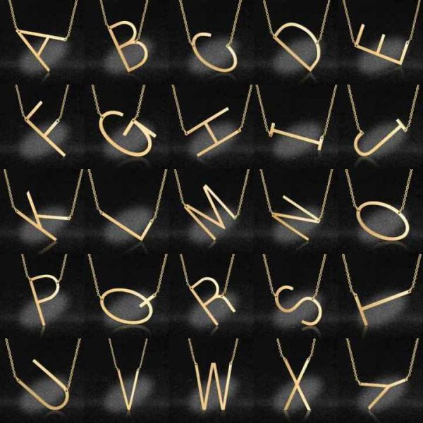 Fashion Initial Alphabet Letter Necklace Custom Name Necklaces Stainless Steel Necklace Initial