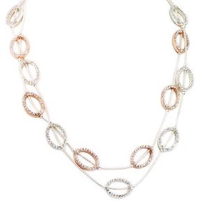 Handmade Coral Amethyst Neo-Gothic Sweater Chain Necklace, Unisex Multi-Layer Link Chain Jewelry for Anniversary Engagement