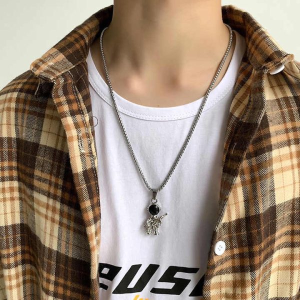 Feather Pendant Men's Trendy Necklace Retro Leaf Long Sweater Chain Women's Pendant Accessories