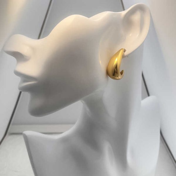 Customized Low MOQ OEM ODM in Stock Wholesale Classic Gold-Plated Stainless Steel Stud Earrings Women Stylish Fashion Jewelry