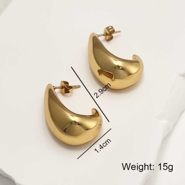 Customized Low MOQ OEM ODM in Stock Wholesale Classic Gold-Plated Stainless Steel Stud Earrings Women Stylish Fashion Jewelry