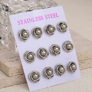 Trendy 18K Gold Plated Stainless Steel Natural Pearl Stud Earrings Unisex Party Jewelry Gift