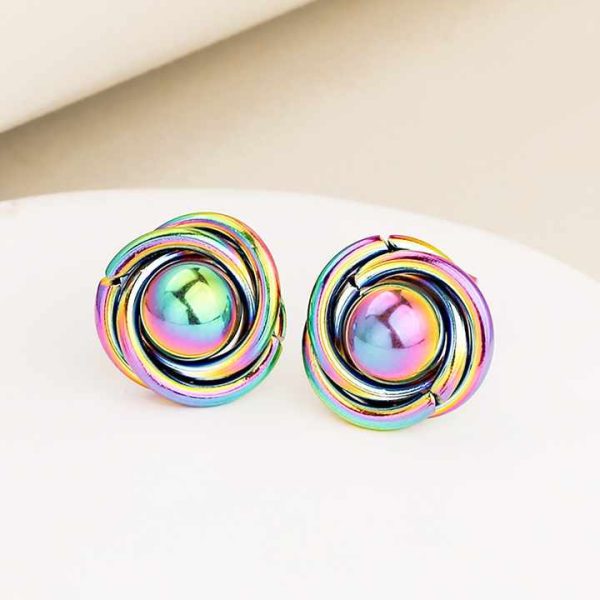 Fashion Round Natural White Pearl Ear Stud Earring 18K Gold Plating PVD Stainless Steel Stud Earring Fine Jewelry Gift Women