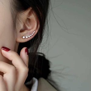 S925 Sterling Silver Earrings High Quality Temperament Zircon Earrings No Piercing Ear Stud Jewelry