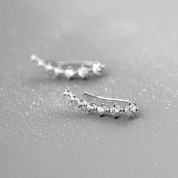 S925 Sterling Silver Earrings High Quality Temperament Zircon Earrings No Piercing Ear Stud Jewelry