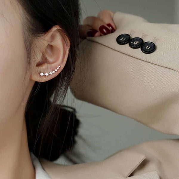 S925 Sterling Silver Earrings High Quality Temperament Zircon Earrings No Piercing Ear Stud Jewelry