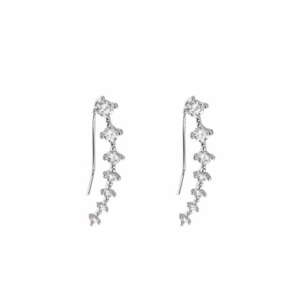 S925 Sterling Silver Earrings High Quality Temperament Zircon Earrings No Piercing Ear Stud Jewelry