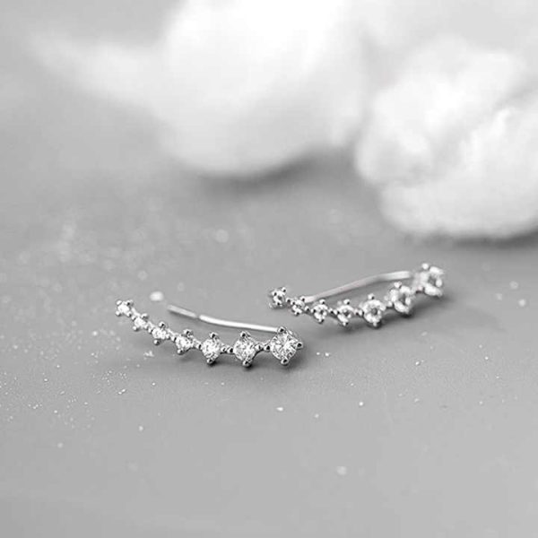 S925 Sterling Silver Earrings High Quality Temperament Zircon Earrings No Piercing Ear Stud Jewelry