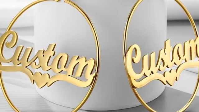 Custom Stainless Steel Letter Stud Earrings 18K Gold Plated Women's Fashion Jewelry Simple Name Design