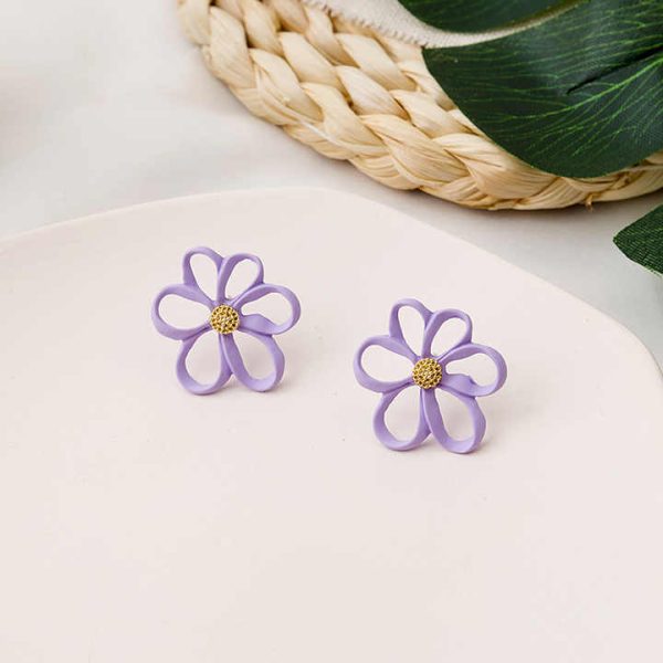 Wholesale Ins Style Stud Earrings Fashion Peach Flower Korean Earrings for Women