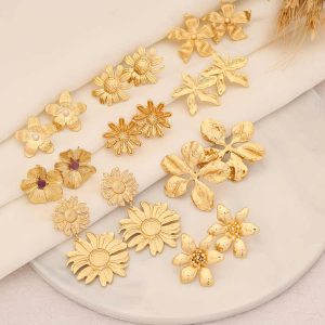Fashion Jewelry Stainless Steel Studs Earrings Daisy Sunflower Earrings Large Flower Earrings for Women