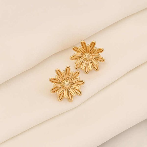 Fashion Jewelry Stainless Steel Studs Earrings Daisy Sunflower Earrings Large Flower Earrings for Women