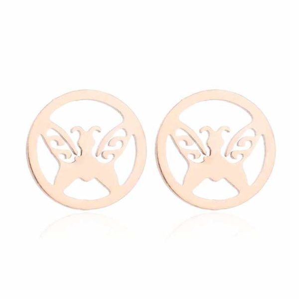 Hot Selling Fashion Earrings 2023 Stainless Steel Cute Animal Butterfly Stud Earrings Simple Women'S Design Fashion Stud Jewelry