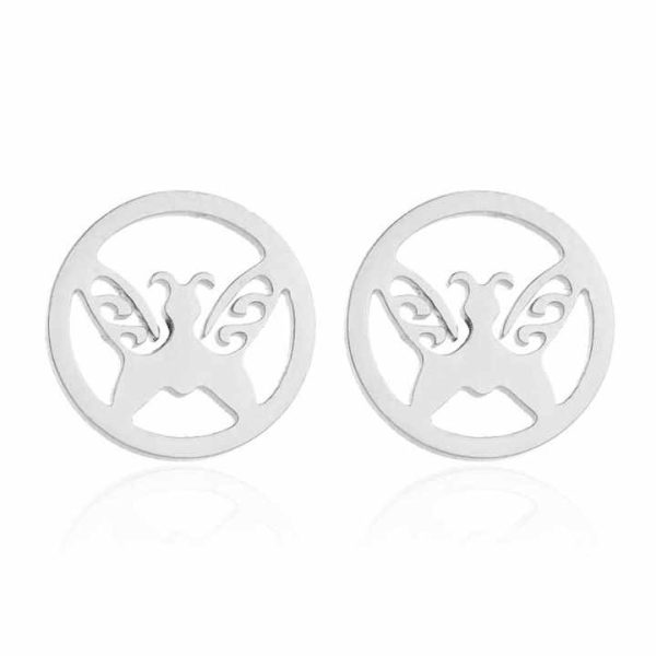 Hot Selling Fashion Earrings 2023 Stainless Steel Cute Animal Butterfly Stud Earrings Simple Women'S Design Fashion Stud Jewelry