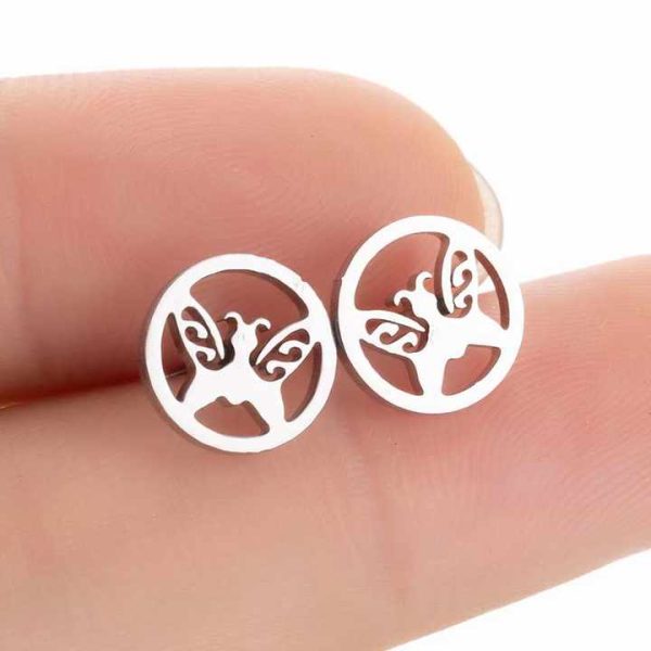 Hot Selling Fashion Earrings 2023 Stainless Steel Cute Animal Butterfly Stud Earrings Simple Women'S Design Fashion Stud Jewelry