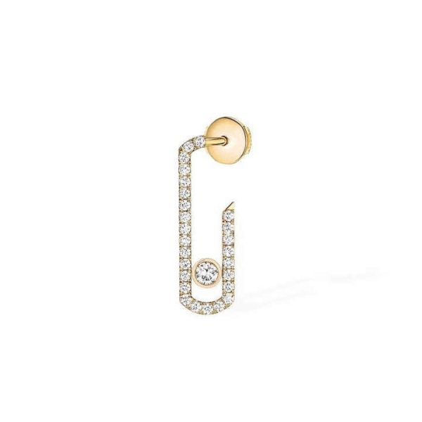 Kendall Jenner-Style Rose Gold Paper Clip Earrings Fashionable Stud Design Zircon Brass for Lady's Personality Perfect Gift