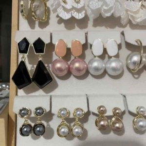 Trendy S925 Sterling Silver Huggie Earrings with Pearl Accents for Women