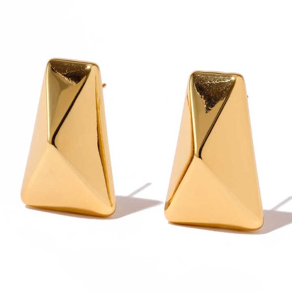 2025 New Exquisite Bohemian Style 18K Gold Modern and Minimal Geometry Stud Earring Fashionable Women's Earrings