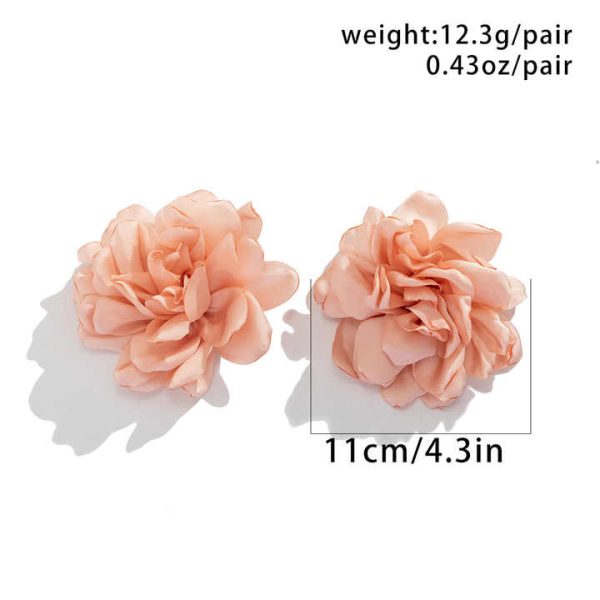 Fashion Personality Handmade Silk Fabric Flower Earrings Bohemian Studs for Women & Girls Wedding Jewelry Gifts Fine Accessories