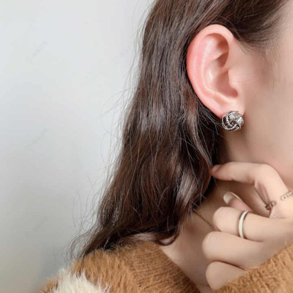 Vintage Gold Color Metal Twisted Stud Earrings for Women Fashion Trendy French Luxury Elegant Unique Party Jewelry Accessories