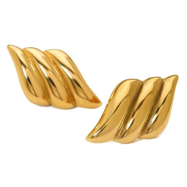 Fashion High-End Stainless Steel Stud Earrings Lightweight Luxury Geometric Shape Trendy Accessories for Women