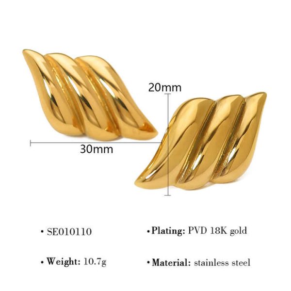 Fashion High-End Stainless Steel Stud Earrings Lightweight Luxury Geometric Shape Trendy Accessories for Women