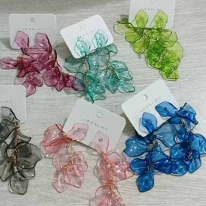 Trendy Bohemian Flower Stud Earrings Frosted Alloy Big Petals Design for Women Girls