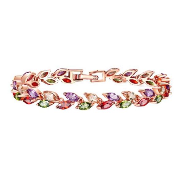 2024 New Color Crystal Bracelet Jewelry Fashion Luxury Copper Zircon Bracelet Women's Accessories Wholesale
