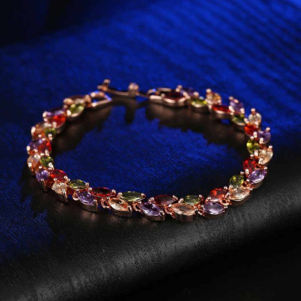 2024 New Color Crystal Bracelet Jewelry Fashion Luxury Copper Zircon Bracelet Women's Accessories Wholesale