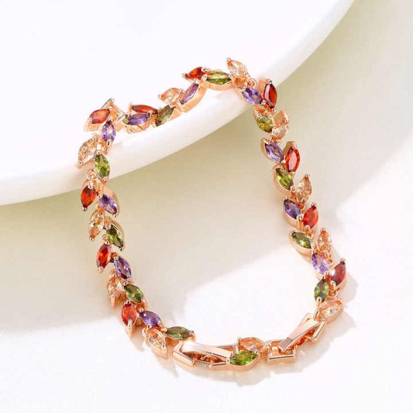 2024 New Color Crystal Bracelet Jewelry Fashion Luxury Copper Zircon Bracelet Women's Accessories Wholesale